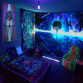 Axyaa Starry Space Tapestry Wall Hanging with Trees and Stars Design
