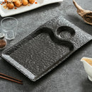 Axyaa Matte Ceramic Serving Plate Set for Molecular Cuisine and Sushi Dining