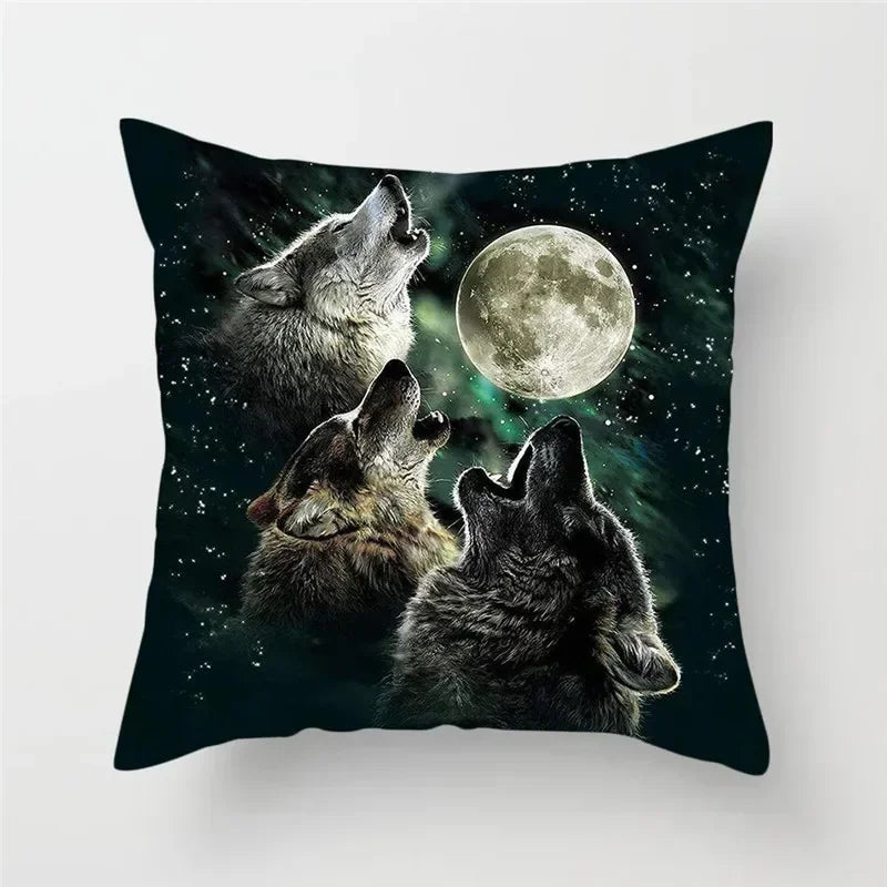 Axyaa Wildlife Wolf Decorative Pillow Sleeve for Home and Office Décor