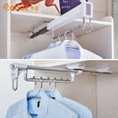 Axyaa Adjustable Telescopic Wardrobe Hanger Pull-Out Rail Rack & Trouser Organiser