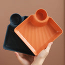 Axyaa Large Square Divided Tray Dumpling Plate Steak Fries Organizer Tableware