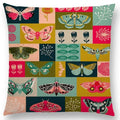 Axyaa Bird-Floral Teacup & Lepidoptera Cushion Cover for Decor & Sofa