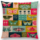 Axyaa Bird-Floral Teacup & Lepidoptera Cushion Cover for Decor & Sofa