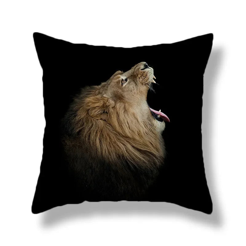 Wild Animal Lion Tiger Cushion Cover - Axyaa Home Decor