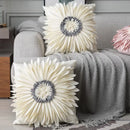 Axyaa Velvet Pink White 3D Chrysanthemum Throw Pillow Bouquet Model