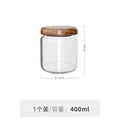 Axyaa Glass Suger Jar with Acacia Wood Lid, 300ml, Kitchen Airtight Storage