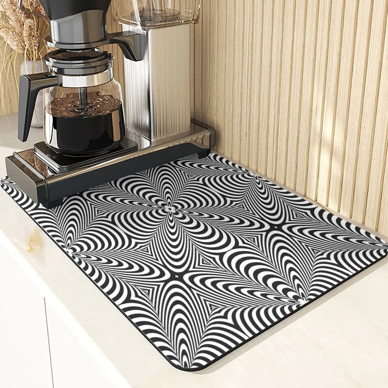 Axyaa Geometric Coasters Set of 4 Black White Dining Table Placemats Mats