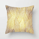 Axyaa Gold Leaf Polyester Cushion Cover - Decorative Sofa Pillow Cover