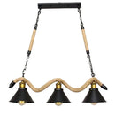Axyaa Industrial Hemp Rope Chandelier for Restaurant, Clothing Store, Barber Shop, cafe