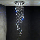 Axyaa Modern Crystal Chandelier Staircase Lighting for Living Room and Hotel Lobby