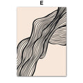 Axyaa Geometric Rainbow Lines Canvas Poster for Modern Living Room Decor