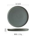 Axyaa Round Ceramic Steak & Dessert Plates Set - Vintage Restaurant Tableware