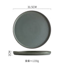 Axyaa Round Ceramic Steak & Dessert Plates Set - Vintage Restaurant Tableware