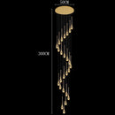 Axyaa Crystal Chandelier Stair Pendant Light Interior Home Decor Modern Living Room Lighting