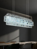 Axyaa Crystal LED Chandelier Ceiling Light - Modern Living Room Pendant Lamp