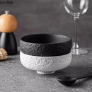 Axyaa Matte Ceramic Stone Patterned Soup Bowl Set for Molecular Cuisine Restaurant