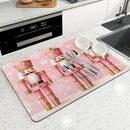 Axyaa Christmas Coffee Tablewear Drain Pad: Absorbent & Anti-Slip Drainer