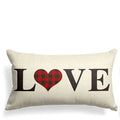 Axyaa Red Black Plaid Valentine’s Day Linen Pillow Cover 30x50 40x60