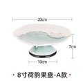 Axyaa Hand-Painted Lotus Relief Ceramic Fruit Tray