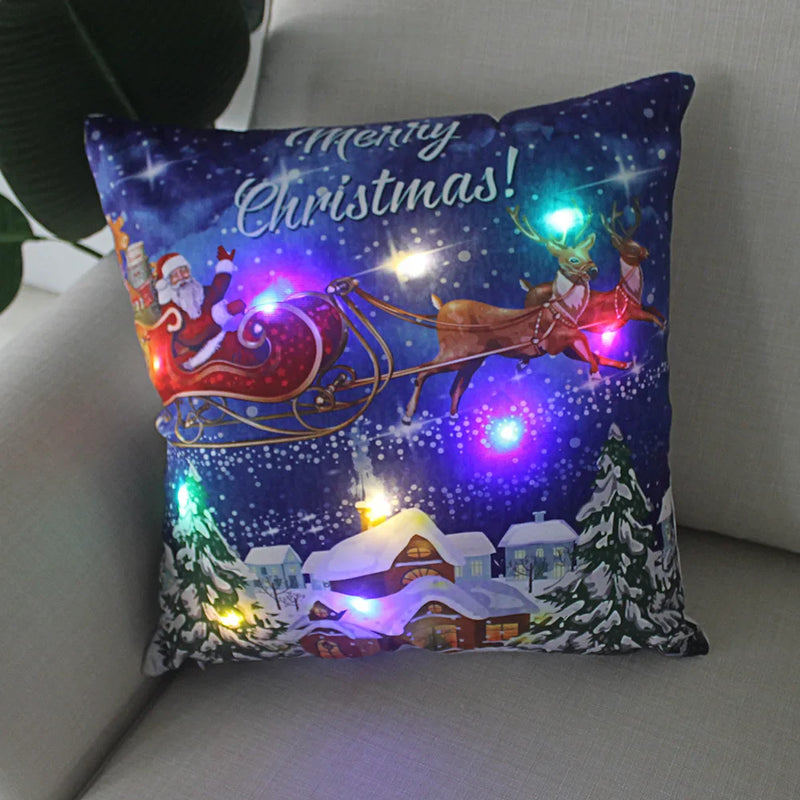 Axyaa LED Christmas Light Pillowcase 45cm - Super Soft Polyester Home Decor