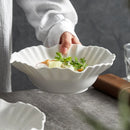 Axyaa Ceramic Nordic Large Bowl Set, White High-End Household Tableware