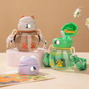 Axyaa Kids Bear Straw Water Bottle | Kawaii Mini Tumbler Sippy Cup