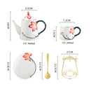 Axya Chinese Modern Bone Coffee Set with Teapot, Cups, Saucers & Spoons