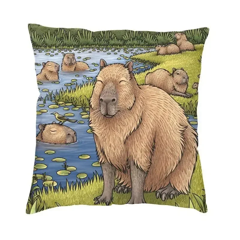 Capybara Nordic Cushion Cover by Axyaa - Home Decor Pillow Case
