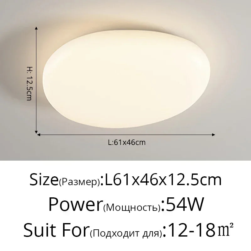 Axyaa Nordic LED Cream Ceiling Lamp for Modern Spaces