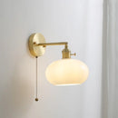 Axyaa Copper Glass LED Wall Lamps Pull Chain Switch Modern Stair Light Fixtures