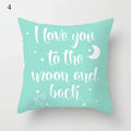 Axyaa Cloud Moon Star Pattern Pillowcase White Grey Letters Printed Home Decor