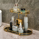 Axyaa Gold Vanity Organizer Shelf for Perfume, Makeup, and Cosmetics Storage