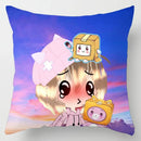 Axyaa Cartoon Print Designer Pillow Cases: Lankybox Series Home Decor Cushion Cover