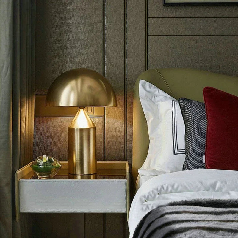 Axyaa Nordic Mushroom Table Lamp in White/Black/Gold - Elegant Lighting for Bedroom & Dining Room