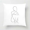 Nordic Line Drawing Cushion Cover for Home Decor by Axyaa