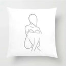 Nordic Line Drawing Cushion Cover for Home Decor by Axyaa