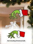 Axyaa Festive Green Hand with Red Santa Cuff Acrylic Hanging Ornament