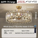 Axyaa Crystal Ceiling Fan Chandelier: Modern Bedroom Fan Light, Silent Design
