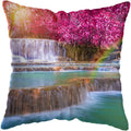 Axyaa Moonlit Waterfall Mountain Landscape Pillow Covers