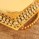 Axyaa Metal Mirror Dessert Tray, Elegant Home Decoration & Kitchen Ornament