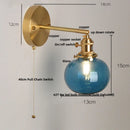Axyaa Nordic LED Wall Light Fixture Clear Glass Rotating Bedside Lamp