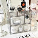 Axyaa Acrylic Makeup Storage Box Set with Drawer & Cotton Swab Organizer