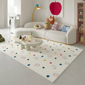 Axyaa Rainbow Dopamine Plush Rug Cream Thick Fluffy Soft Living Room Bedroom Carpet