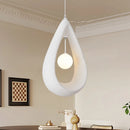 Axyaa White Wabi Sabi Chandelier, LED Nordic Pendant Lights for Dining Room