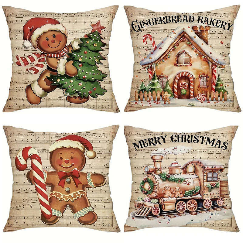 Axyaa Christmas Train Cabin Pillowcase: Festive Home Decor & Gift