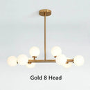Axyaa Nordic Glass Ball Chandelier with LED for Kitchen and Living Room
