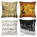 Axyaa Music Notes & Piano Keys Pillow Cover Home Decor Pattern for Sofa Bedroom Car