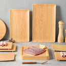 Axyaa Wood Grain Plastic Tray, Rectangular Hot Pot & Barbecue Plate