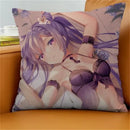 Axyaa Keqing Anime Cushion Cover Pillow Case for Home Sofa Bed Decor