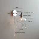Axyaa Crystal LED Wall Sconce: Modern Silver Iron Metal Bedroom Stair Lamp